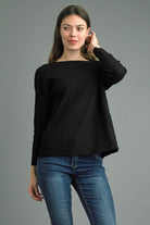 Tempo Paris Black Ribbed Sweater-Sweaters-Tempo Paris-Deja Nu Boutique, Women's Fashion Boutique in Lampasas, Texas