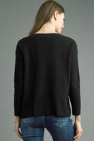 Tempo Paris Black Ribbed Sweater-Sweaters-Tempo Paris-Deja Nu Boutique, Women's Fashion Boutique in Lampasas, Texas