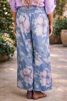 Tempo Paris Denim Lavender Floral Linen Wide Leg Pant-Pants-Tempo Paris-Deja Nu Boutique, Women's Fashion Boutique in Lampasas, Texas