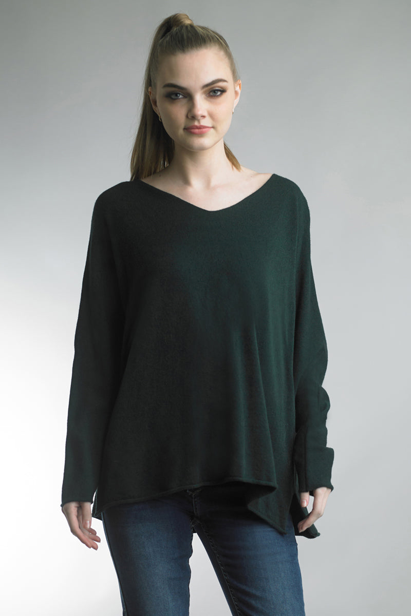 Tempo Paris Forest V - Neck Oversized Knit Sweater-Sweaters-Tempo Paris-Deja Nu Boutique, Women's Fashion Boutique in Lampasas, Texas