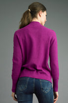 Tempo Paris French Knot Sweater in Fuchsia Made in Italy-Sweaters-Tempo Paris-Deja Nu Boutique, Women's Fashion Boutique in Lampasas, Texas