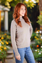 Tempo Paris French Knot Sweater in Taupe Made in Italy-Sweaters-Tempo Paris-Deja Nu Boutique, Women's Fashion Boutique in Lampasas, Texas