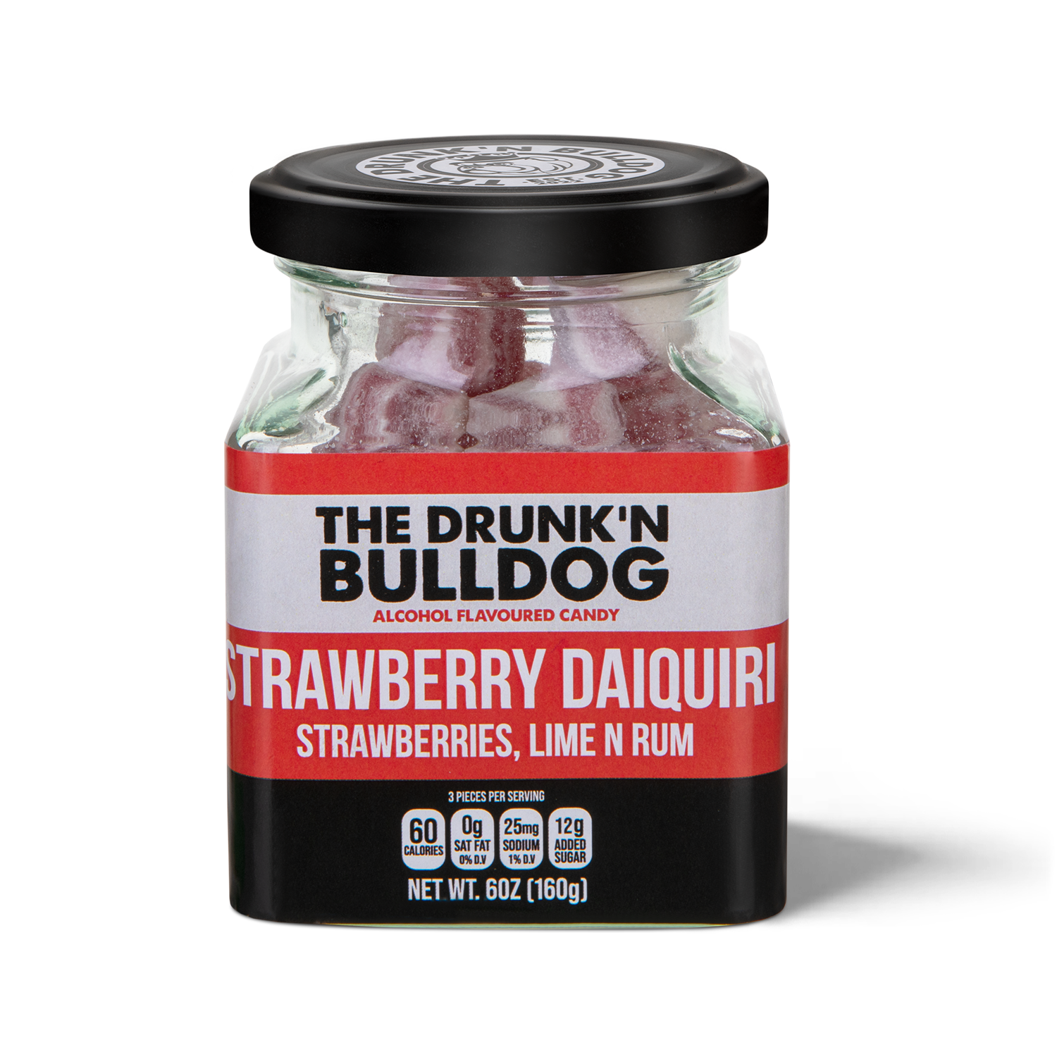 The Drunk’n Bulldog – Strawberry Daiquiri Hard Candy, 6oz Jar-candy-Sweet Snob-Deja Nu Boutique, Women's Fashion Boutique in Lampasas, Texas