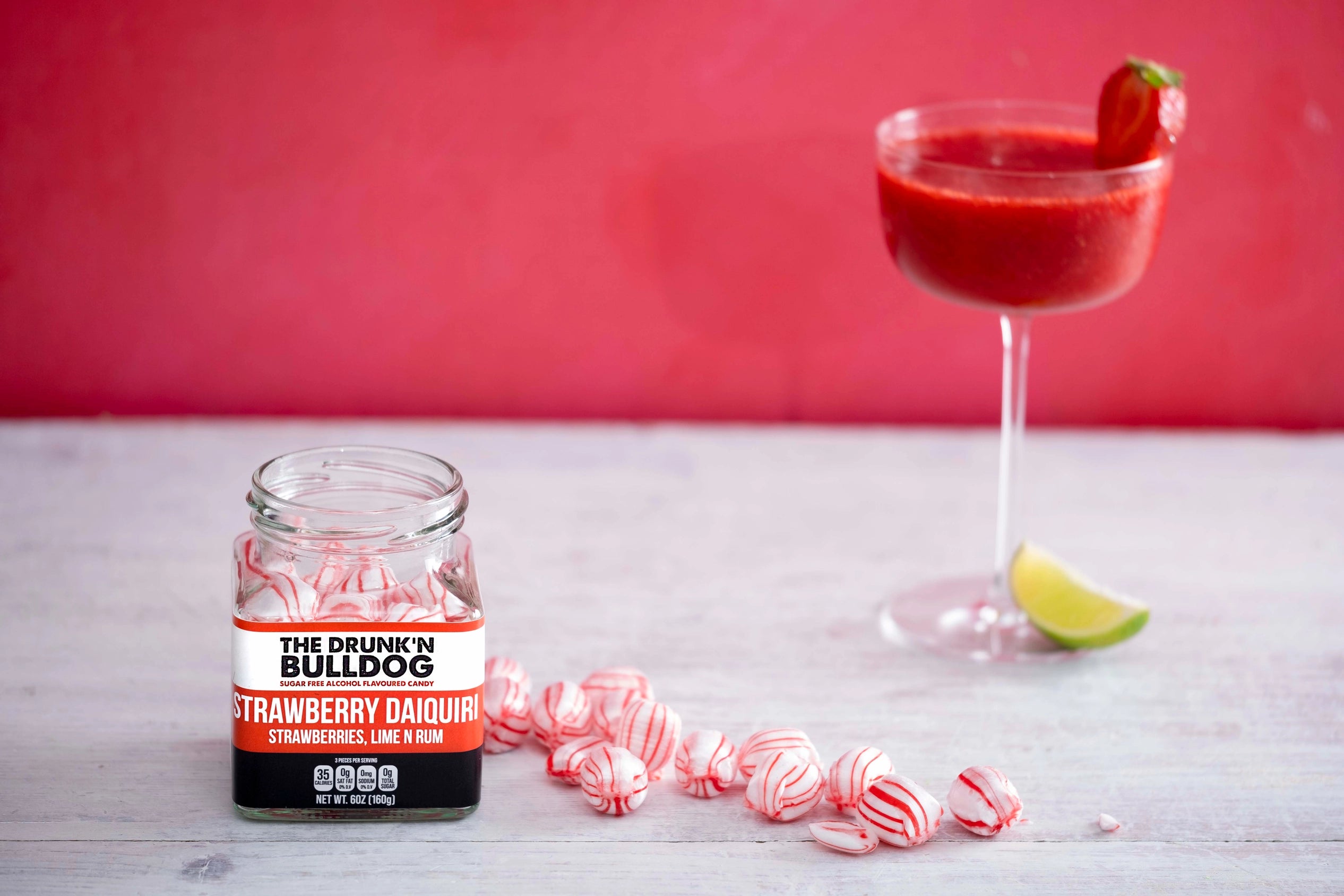 The Drunk’n Bulldog – Strawberry Daiquiri Hard Candy, 6oz Jar-candy-Sweet Snob-Deja Nu Boutique, Women's Fashion Boutique in Lampasas, Texas