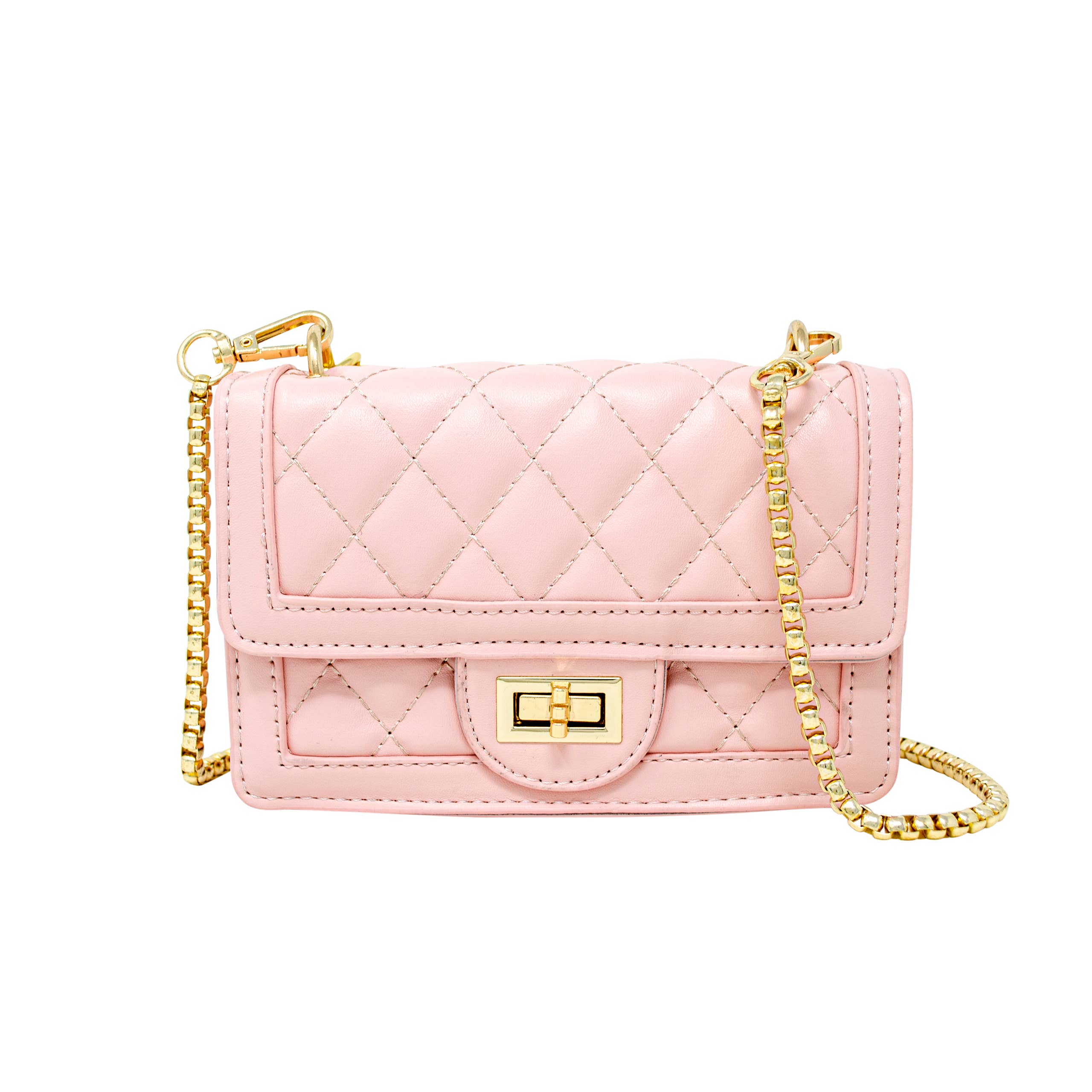 Tiny Treats and ZOMI GEMS Classic Quilted Large Pink Flap Handbag-Kids Handbag-Tiny Treats and ZOMI GEMS-Deja Nu Boutique, Women's Fashion Boutique in Lampasas, Texas