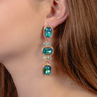 Turquoise Crystal Drop Earrings-Earrings-Deja Nu Tx-Deja Nu Boutique, Women's Fashion Boutique in Lampasas, Texas