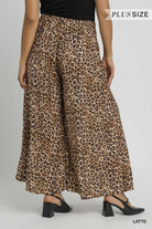 Umgee Plus Leopard Print Skirt Pants in Latte-Curvy/Plus Pants-Umgee-Deja Nu Boutique, Women's Fashion Boutique in Lampasas, Texas