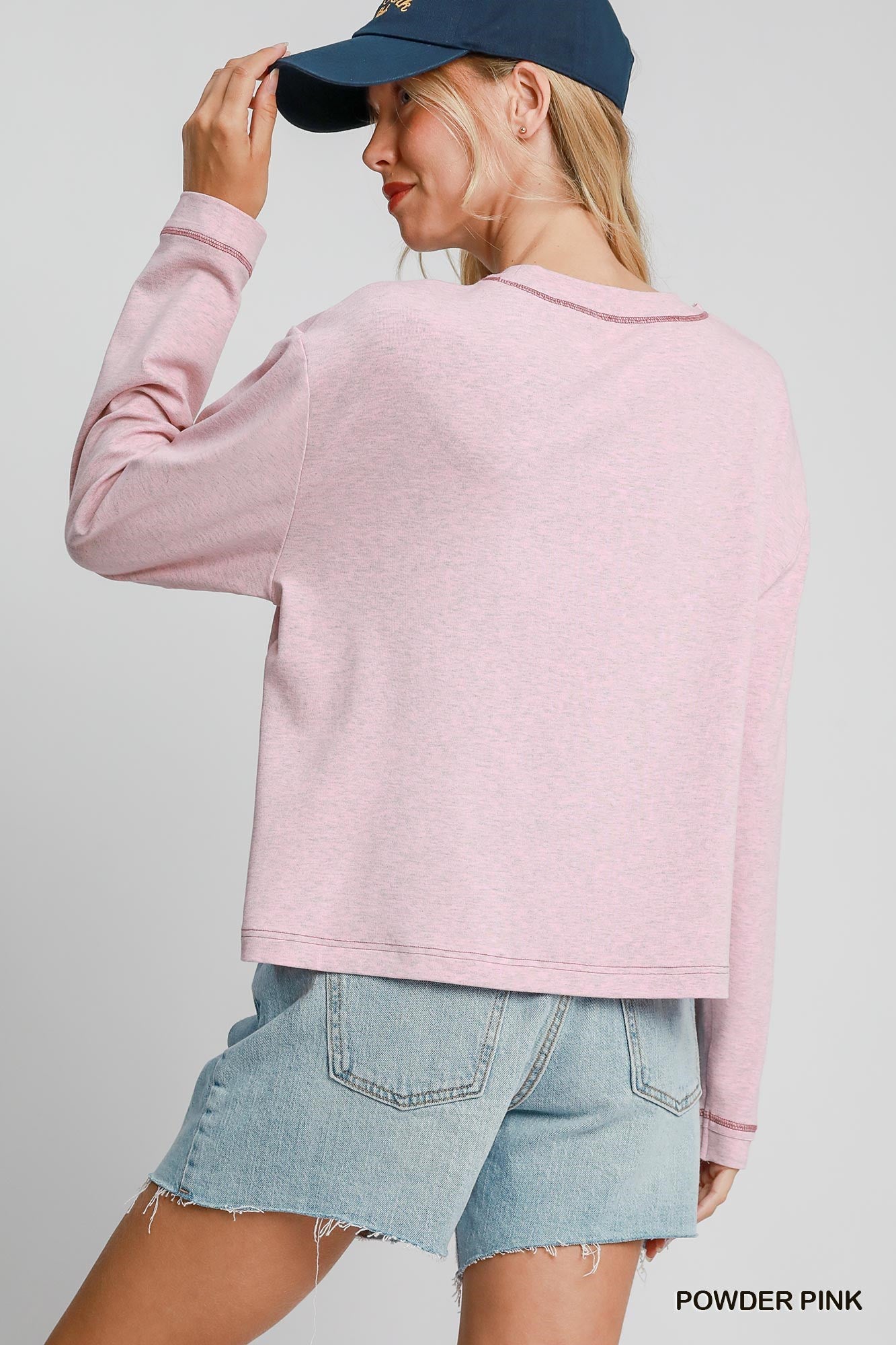 Umgee Powder Pink Modal Round Neck Basic Top-Tops-Umgee-Deja Nu Boutique, Women's Fashion Boutique in Lampasas, Texas