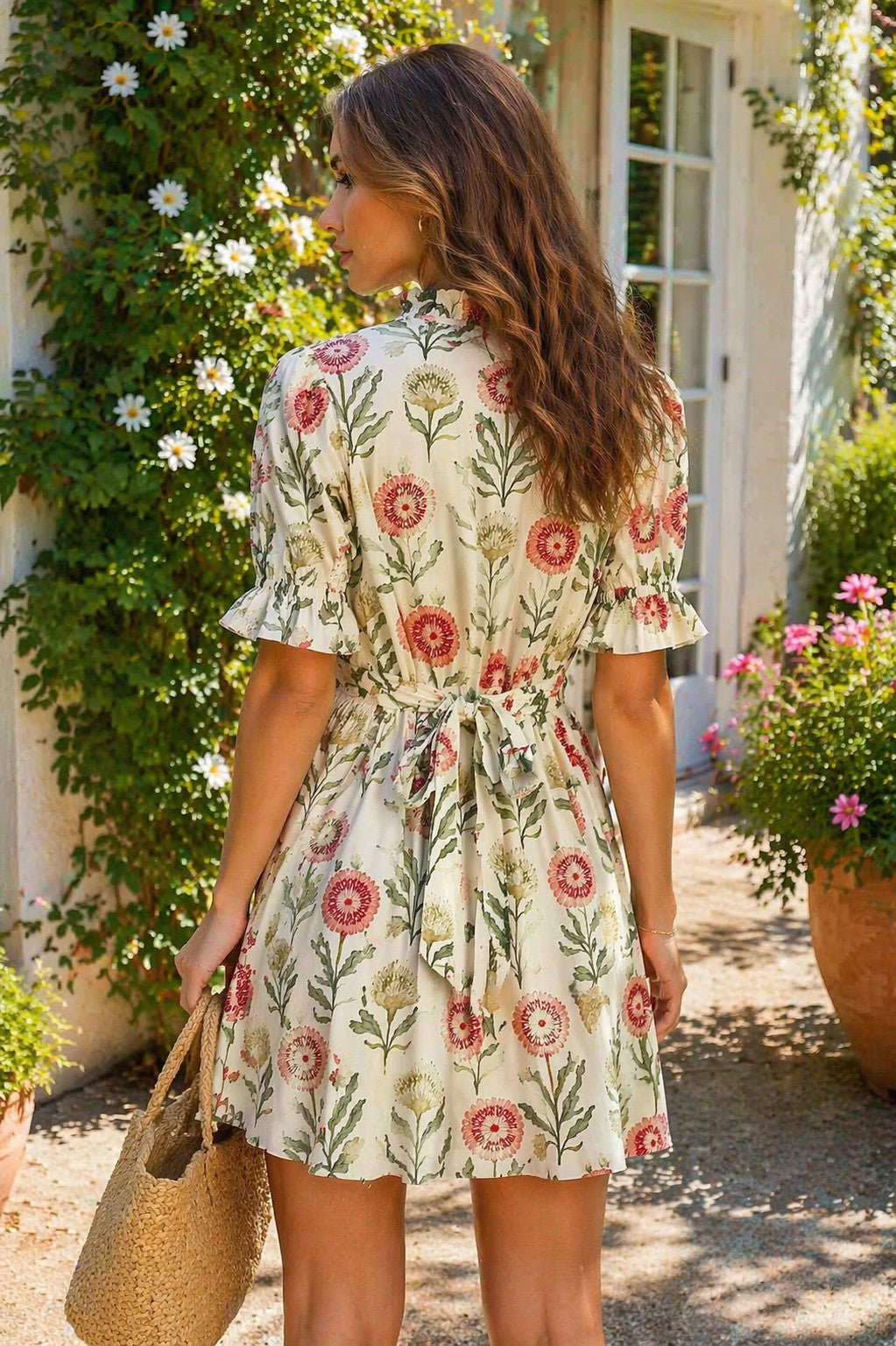 Umgee Floral Puff Sleeve Babydoll Dress – Red-mini dress-Umgee-Deja Nu Boutique, Women's Fashion Boutique in Lampasas, Texas