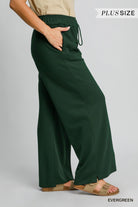 Umgee NeoKnit Emerald Pull-On Sweatpants Plus-Curvy/Plus Bottoms-Umgee-Deja Nu Boutique, Women's Fashion Boutique in Lampasas, Texas