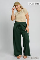 Umgee NeoKnit Emerald Pull-On Sweatpants Plus-Curvy/Plus Bottoms-Umgee-Deja Nu Boutique, Women's Fashion Boutique in Lampasas, Texas