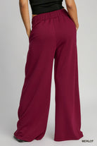 Umgee NeoKnit Merlot Pull-On Sweatpants-Bottoms-Umgee-Deja Nu Boutique, Women's Fashion Boutique in Lampasas, Texas