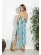 Veronica M Barbados Maxi A Line Dress With Slit-Dresses-Veronica M-Deja Nu Boutique, Women's Fashion Boutique in Lampasas, Texas