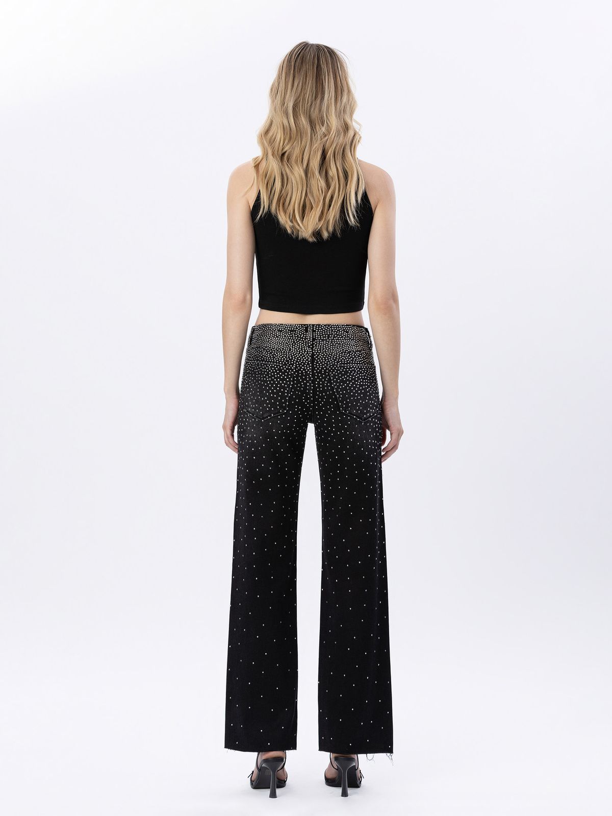 Vervet by Flying Monkey High Rise Rhinestone Slim Wide Leg Jeans in Prowess-Jeans-Vervet by Flying Monkey-Deja Nu Boutique, Women's Fashion Boutique in Lampasas, Texas