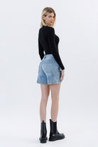 Vervet by Flying Monkey Mid Rise Pocket Detail Wide Bermuda Shorts in Radiant Flow-Shorts-Vervet by Flying Monkey-Deja Nu Boutique, Women's Fashion Boutique in Lampasas, Texas