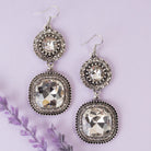 Vintage Crystal Double Drop Earrings – Statement Rhinestone Jewelry-Earrings-Deja Nu Tx-Deja Nu Boutique, Women's Fashion Boutique in Lampasas, Texas