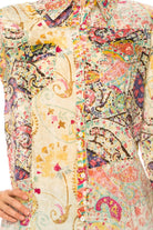 Vintage Goa Taupe Paisley Patchwork Shirt With Vintage Wash-Tops-Vintage Goa-Deja Nu Boutique, Women's Fashion Boutique in Lampasas, Texas