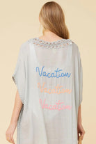 Vintage Havana Dusty Blue "Vacation" Coverup-Outerwear-Vintage Havana-Deja Nu Boutique, Women's Fashion Boutique in Lampasas, Texas