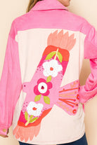 W.A.Y Suede Button Down Shirt in Hot Pink Dove of Peace-shirts-WAY-Deja Nu Boutique, Women's Fashion Boutique in Lampasas, Texas