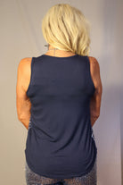 W.A.Y Wonderful And Young Ombre Sequin Scoop Neck Tank In Navy And Silver-Camis/Tanks-WAY-Deja Nu Boutique, Women's Fashion Boutique in Lampasas, Texas