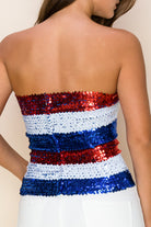 W.A.Y Wonderful And Young Patriotic Sequin Tube Top-Tops-WAY-Deja Nu Boutique, Women's Fashion Boutique in Lampasas, Texas