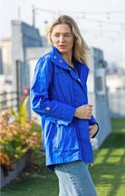 W.A.Y Wonderful &amp; Young Lightweight Raincoat Jacket Long In Cobalt-Coat-W.A.Y Wonderful & Young-Deja Nu Boutique, Women's Fashion Boutique in Lampasas, Texas