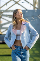 W.A.Y Wonderful & Young Suede Applique Winter Sky Sun Jacket-Jackets-W.A.Y Wonderful & Young-Deja Nu Boutique, Women's Fashion Boutique in Lampasas, Texas