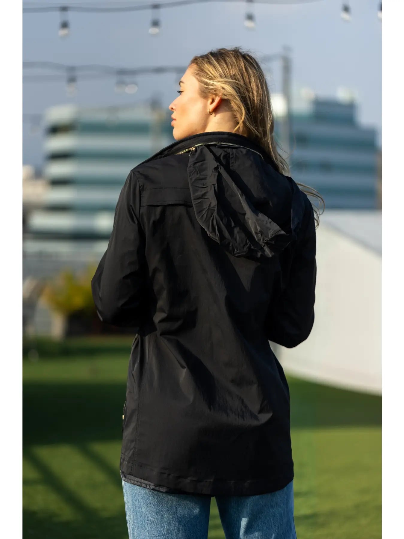 W.A.Y Wonderful & Young Lightweight Raincoat Jacket Long In Black-Coat-WAY-Deja Nu Boutique, Women's Fashion Boutique in Lampasas, Texas