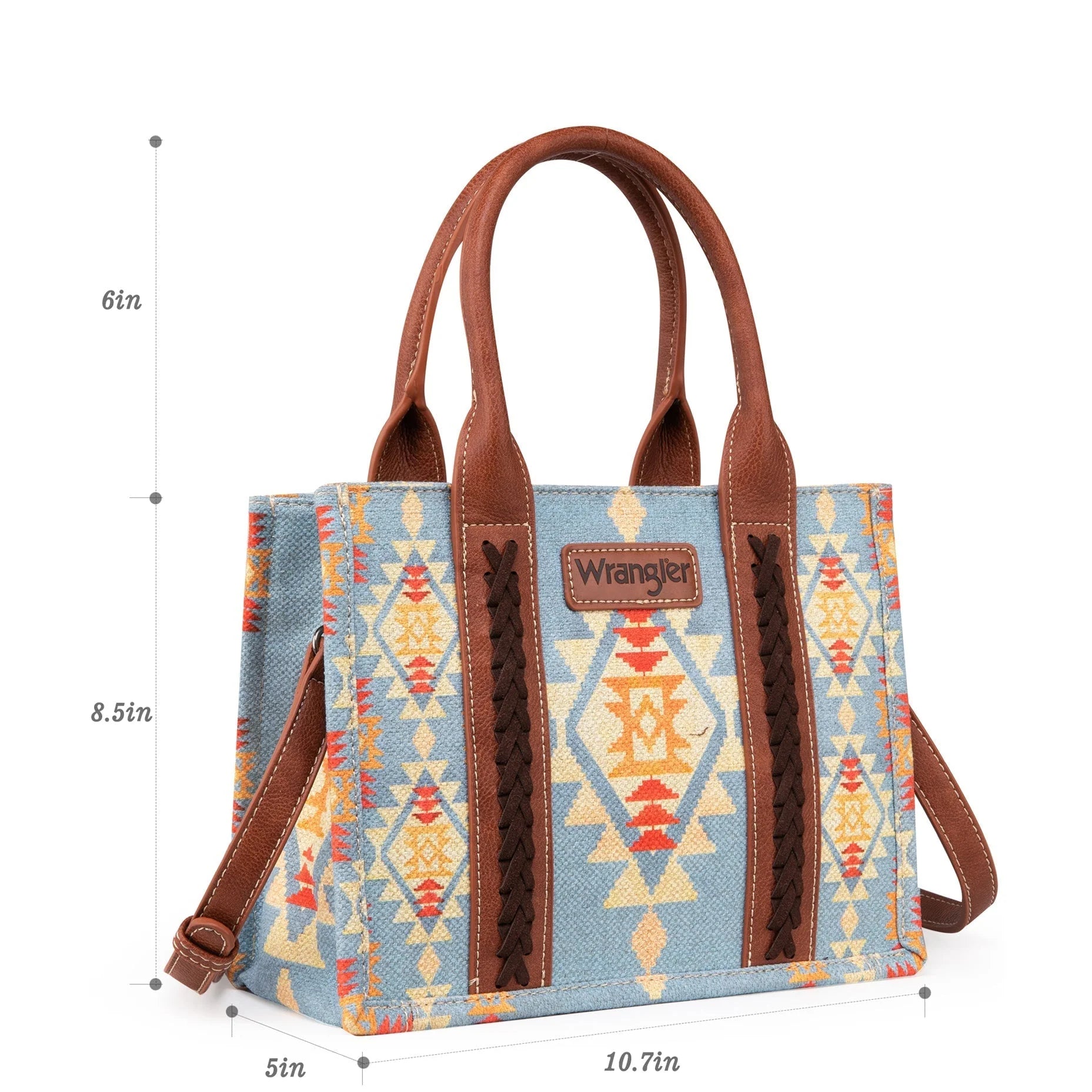WG2202-8120SBR Wrangler Southwestern Print Small Canvas Tote/Crossbody-Handbags, Wallets & Cases-Wrangler-Deja Nu Boutique, Women's Fashion Boutique in Lampasas, Texas