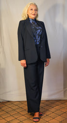 Wild Pony Navy Crepe Blazer-Blazers-Wild Pony-Deja Nu Boutique, Women's Fashion Boutique in Lampasas, Texas