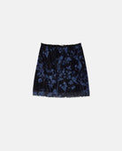 Wild Pony Short Mesh Navy Leaf Print Skirt-Skirts-Wild Pony-Deja Nu Boutique, Women's Fashion Boutique in Lampasas, Texas