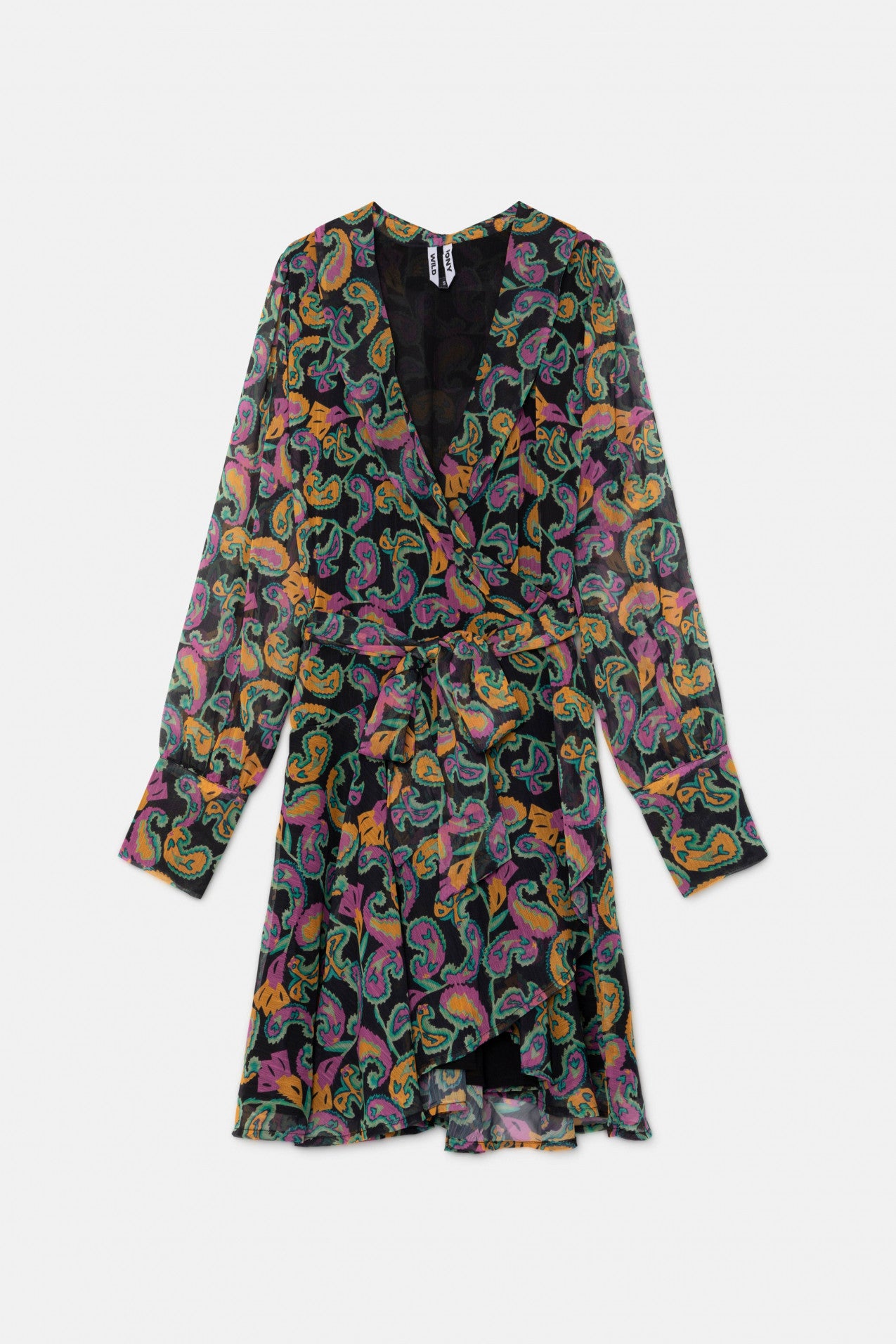 Wild Pony Short Wrap Dress With Multicolored Paisley Print-Short Dresses-Wild Pony-Deja Nu Boutique, Women's Fashion Boutique in Lampasas, Texas