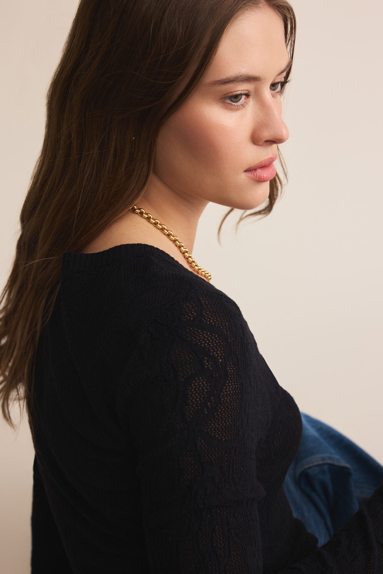 Z SUPPLY Tibi Scoop Mesh Sweater Top in Black – Fitted & Sleek-Sweaters-Z Supply-Deja Nu Boutique, Women's Fashion Boutique in Lampasas, Texas