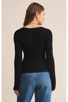 Z SUPPLY Tibi Scoop Mesh Sweater Top in Black – Fitted & Sleek-Sweaters-Z Supply-Deja Nu Boutique, Women's Fashion Boutique in Lampasas, Texas