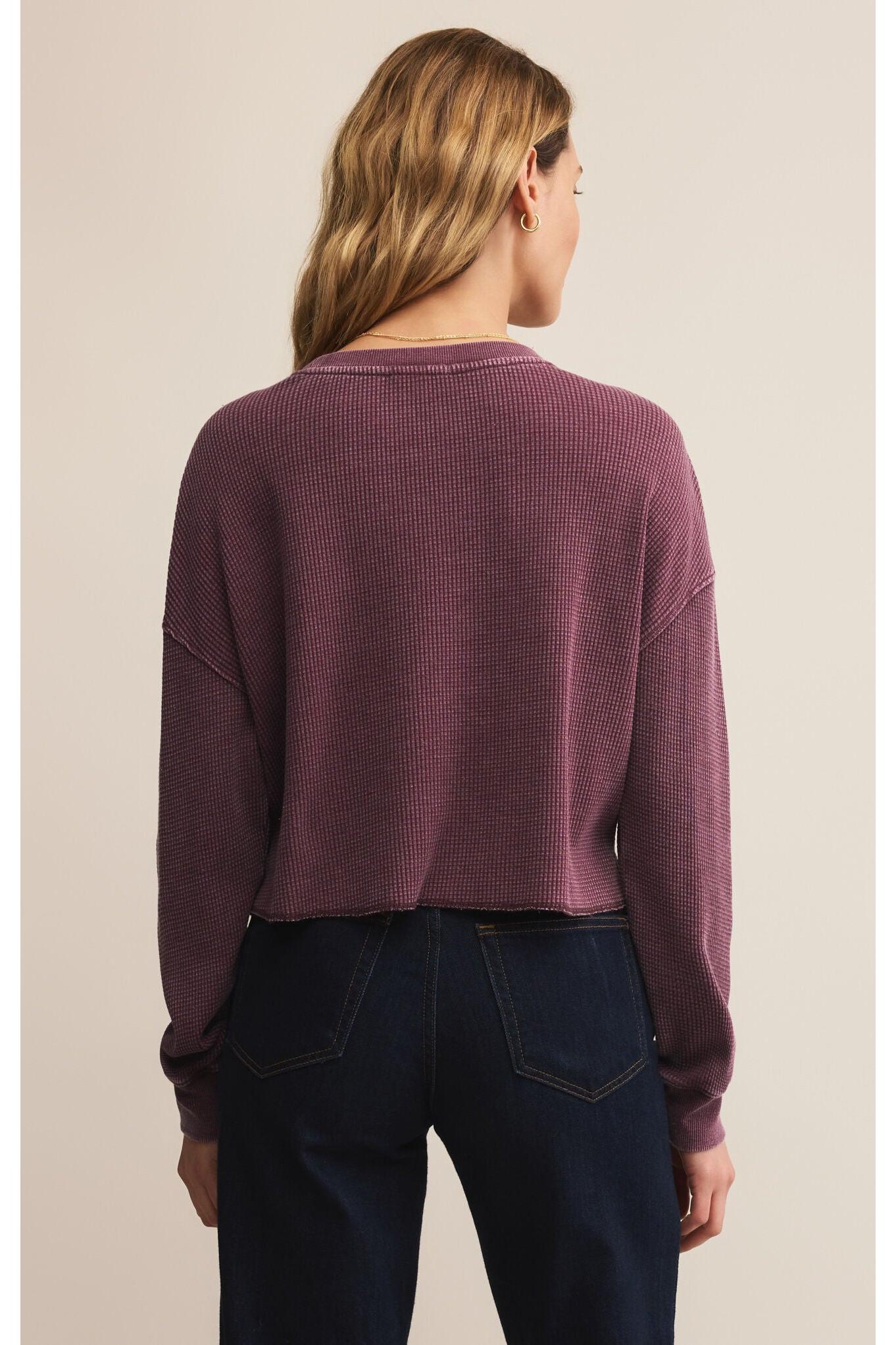 Z Supply Angel Mini Thermal Top in Merlot-Tops-Z Supply-Deja Nu Boutique, Women's Fashion Boutique in Lampasas, Texas