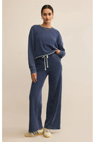 Z Supply Circuit Knit Denim Sweatshirt in Indigo-Tops-Z Supply-Deja Nu Boutique, Women's Fashion Boutique in Lampasas, Texas