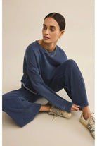 Z Supply Circuit Knit Denim Sweatshirt in Indigo-Tops-Z Supply-Deja Nu Boutique, Women's Fashion Boutique in Lampasas, Texas