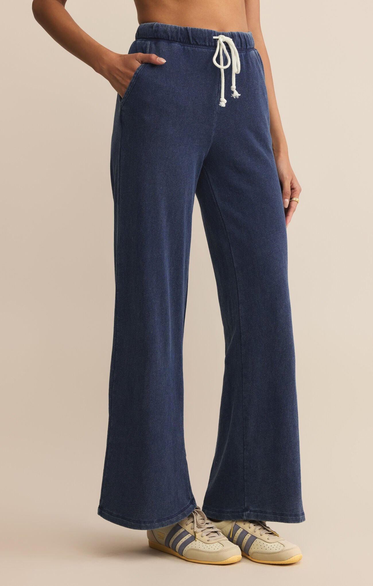 Z Supply Hunter Knit Denim Pant in Indigo-Bottoms-Z Supply-Deja Nu Boutique, Women's Fashion Boutique in Lampasas, Texas