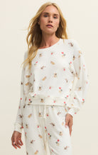 Z Supply Lounge Bisous Love Pup Top in Vanilla Ice-Lounge Wear-Z Supply Lounge-Deja Nu Boutique, Women's Fashion Boutique in Lampasas, Texas