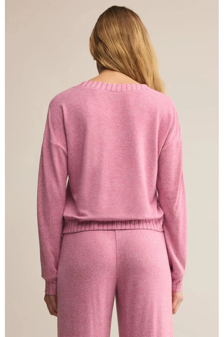 Z Supply Lounge Courtney Long Sleeve Top in Sweet Plum-Tops-Z Supply Lounge-Deja Nu Boutique, Women's Fashion Boutique in Lampasas, Texas