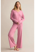 Z Supply Lounge Courtney Long Sleeve Top in Sweet Plum-Tops-Z Supply Lounge-Deja Nu Boutique, Women's Fashion Boutique in Lampasas, Texas