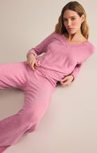 Z Supply Lounge Dawn Smocked Pant in Sweet Plum-Bottoms-Z Supply Lounge-Deja Nu Boutique, Women's Fashion Boutique in Lampasas, Texas