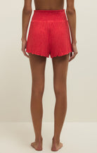Z Supply Lounge Dawn Smocked Rib Short in Crimson Crush-Lounge Wear-Z Supply Lounge-Deja Nu Boutique, Women's Fashion Boutique in Lampasas, Texas