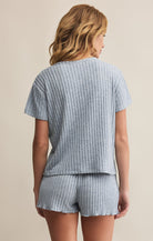 Z Supply Lounge Kara Rib Tee in Light Denim-Lounge Wear-Z Supply Lounge-Deja Nu Boutique, Women's Fashion Boutique in Lampasas, Texas