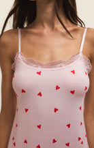 Z Supply Lounge Little Things Heart Chemise in Pink Marshmallow-chemise-Z Supply Lounge-Deja Nu Boutique, Women's Fashion Boutique in Lampasas, Texas