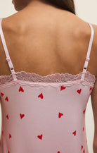 Z Supply Lounge Little Things Heart Chemise in Pink Marshmallow-chemise-Z Supply Lounge-Deja Nu Boutique, Women's Fashion Boutique in Lampasas, Texas