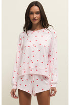 Z Supply Lounge Mira Heart Long Sleeve Top in Pink Marshmallow-Tops-Z Supply Lounge-Deja Nu Boutique, Women's Fashion Boutique in Lampasas, Texas