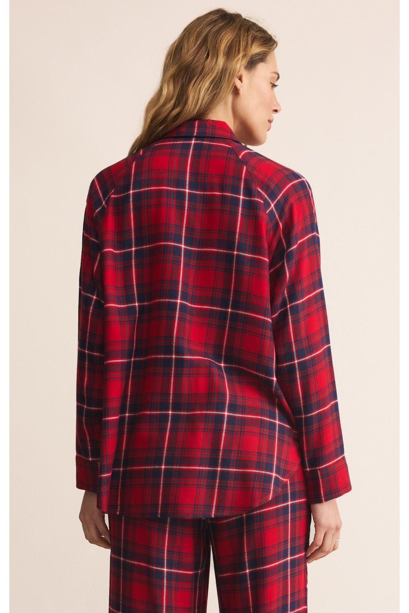 Z Supply Lounge River Plaid Button Up Top-Tops-Z Supply Lounge-Deja Nu Boutique, Women's Fashion Boutique in Lampasas, Texas