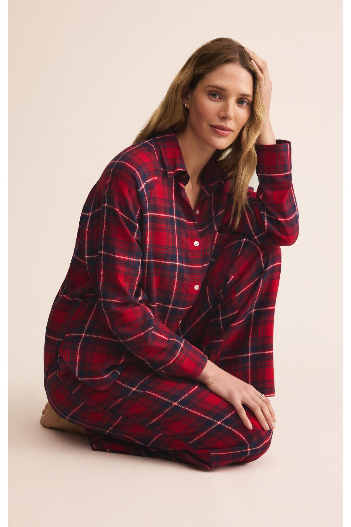 Z Supply Lounge River Plaid Button Up Top-Tops-Z Supply Lounge-Deja Nu Boutique, Women's Fashion Boutique in Lampasas, Texas