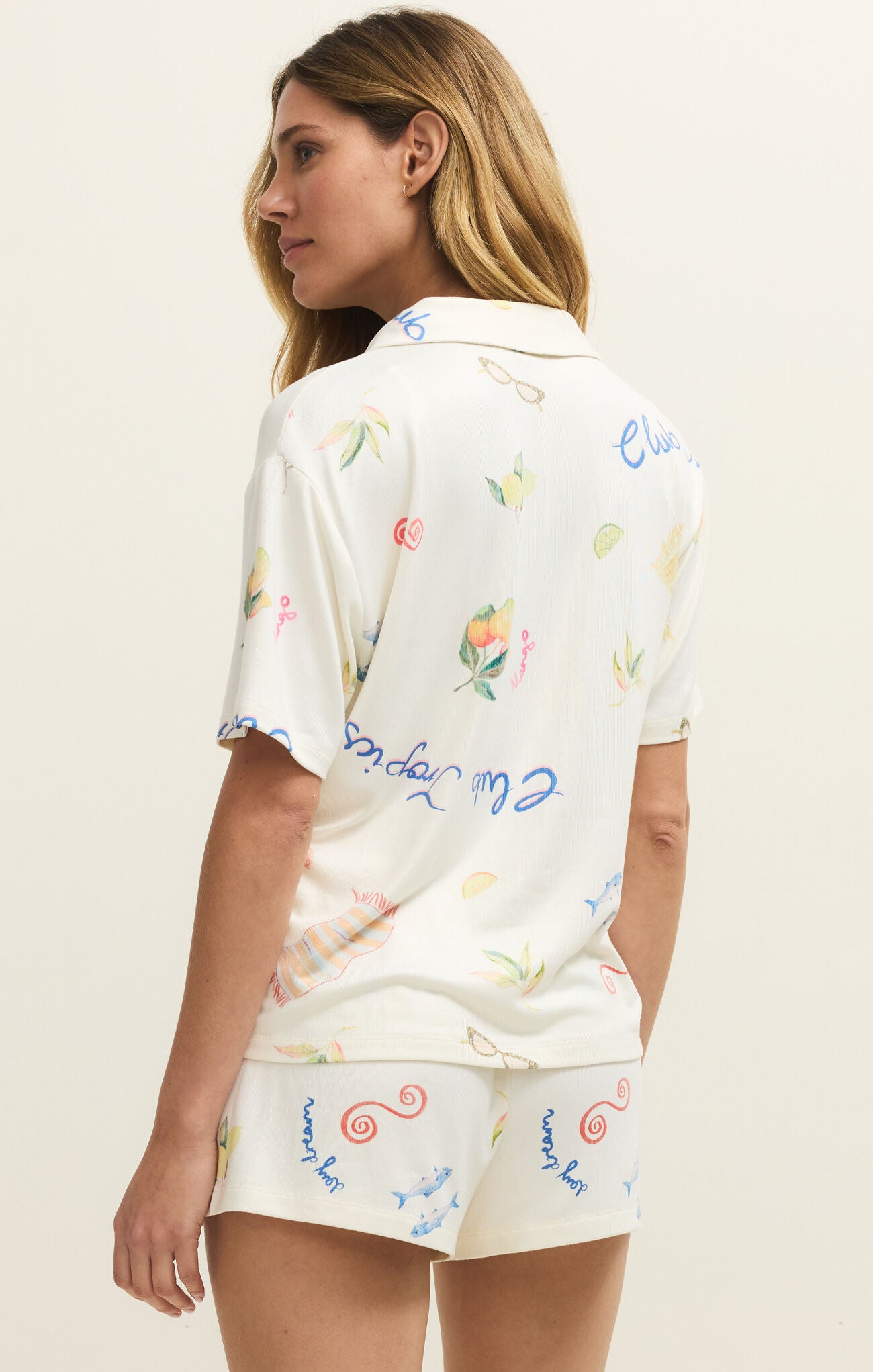 Z Supply Lounge Tropic PJ Short in Vanilla Ice-Lounge Wear-Z Supply Lounge-Deja Nu Boutique, Women's Fashion Boutique in Lampasas, Texas